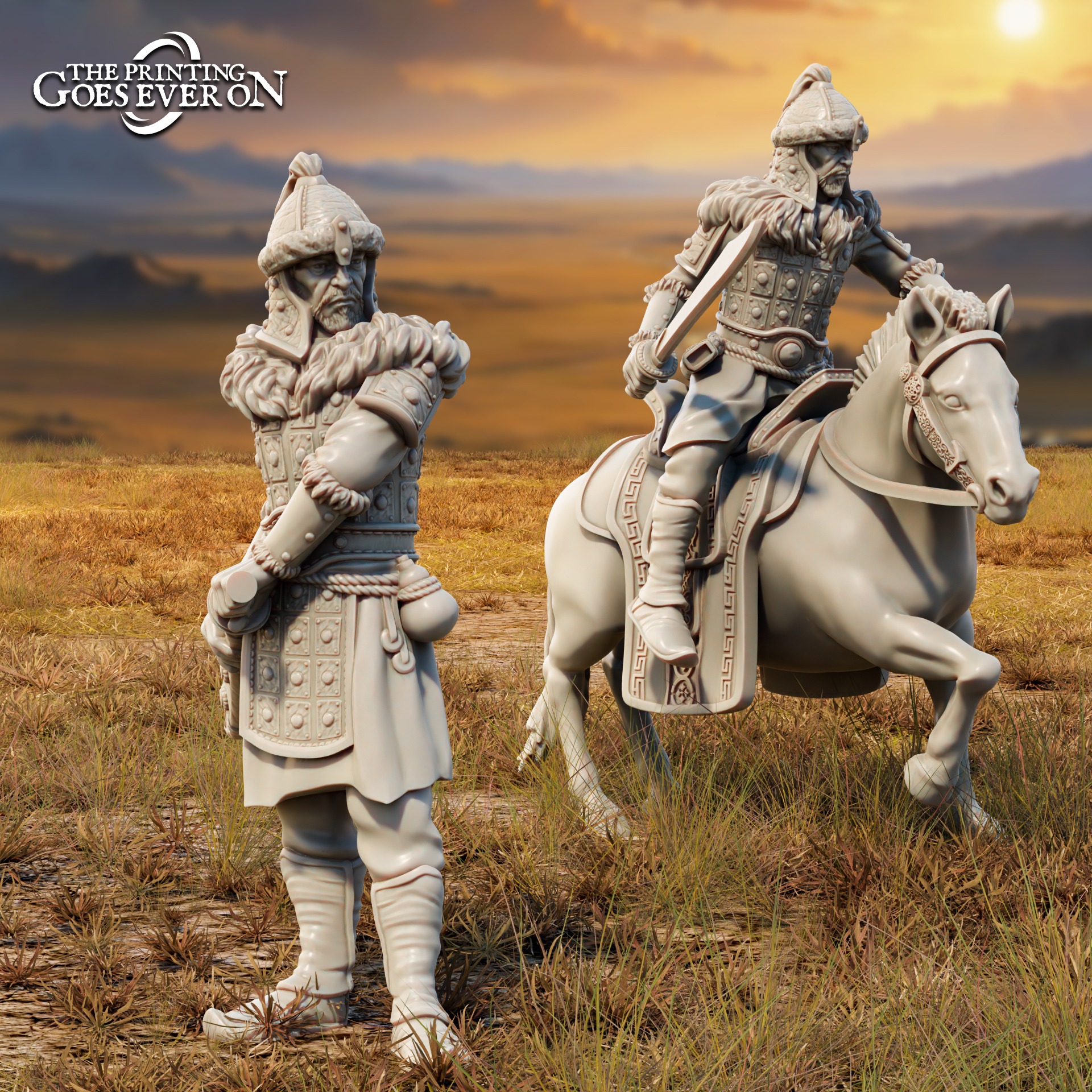 Golden Khanate Commander - On Foot and Mounted - Presupported
